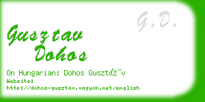 gusztav dohos business card